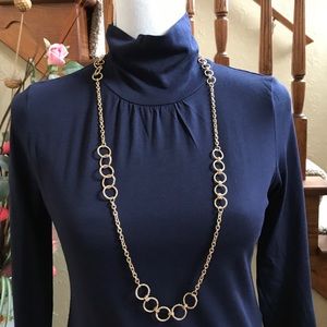Blue Long Sleeve Turtle Neck